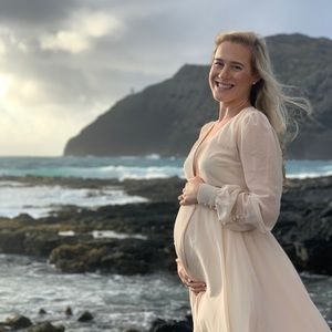 Floor-length Cream Dress - Size S